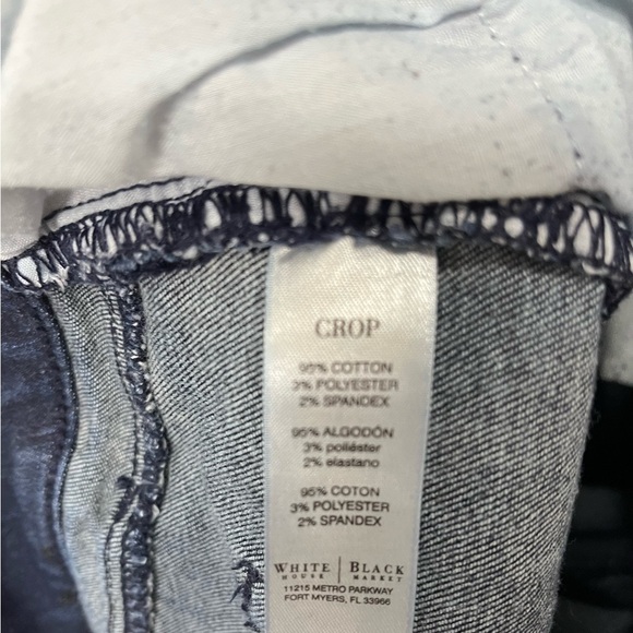 WHBM Crop Jeans Dark Stretch Denim Raw Hem Size 6 - Picture 4 of 8